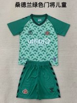 Sunderland Goalkeeper Green Kids Kits 1:1 Soccer Jersey 24/25