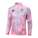 Real Madrid Pink (Inkjet Dragon) Training Tracksuit 1:1 Quality Training Jersey 24/25