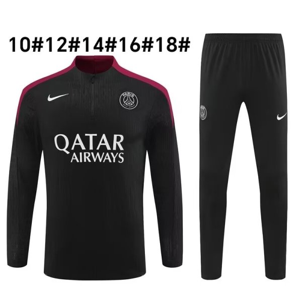 Paris Kids Black 1:1 Quality Training Jersey 24/25