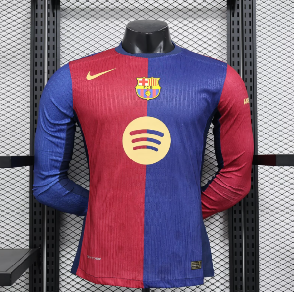Barcelona Home Long Sleeved PLayer 1:1 Quality Soccer Jersey 24/25