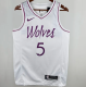Timberwolves EDWARDS #5 White 1:1 Quality NBA Jersey 24/25