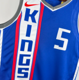 Kings FOX #5 Blue City Edition  1:1 Quality NBA Jersey热压 2024