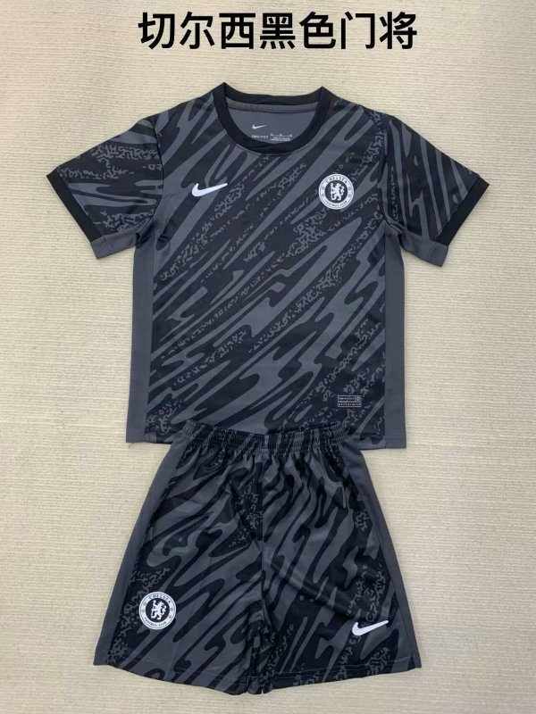 Chelsea  Goalkeeper Black Kids Kits 1:1 Quality Soccer Jersey 24/25