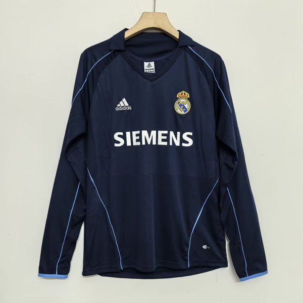 Real Madrid Away Long Sleeve Retro 1:1 Quality Soccer Jersey 2005/2006