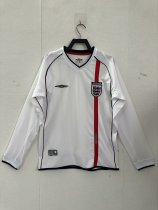 2002  England Home Long sleeve 1:1 Quality Retro Soccer Jersey