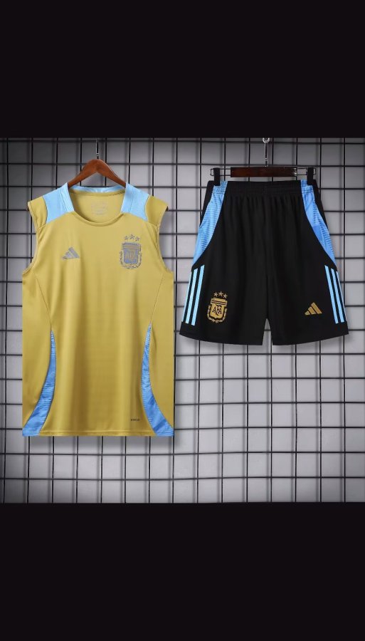 24/25 Argentina Yellow  Black 1:1 Quality Training Vest（A-Set）