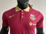 Barcelona Training Clothes Red PLayer 1:1 Quality Soccer Jersey 25/26
