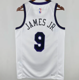 Lakers JAMES JR. #9 White City Edition 1:1 Quality NBA Jersey热压 2025
