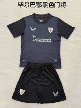 Bilbao Goalkeeper Black Kids Kits 1:1 Quality  Soccer Jersey 25/26