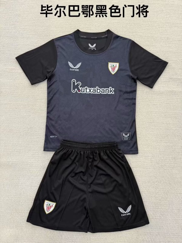 Bilbao Goalkeeper Black Kids Kits 1:1 Quality Soccer Jersey 25/26