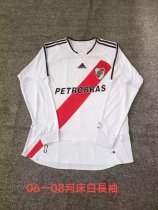 River Plate  White Fans Long Sleeve 1:1 Retro Quality Soccer Jersey 2006/2008