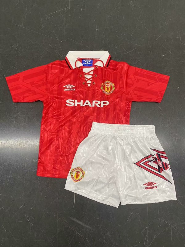 Manchester United Home Kids Kits 1:1 Quality Soccer Jersey 1992/1994