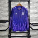 22/23 Argentina Away Long Sleeve Fans 3 Stars Soccer Jersey