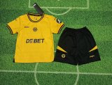 Wolves Home Yellow Kids  Kits 1:1 Quality Soccer Jersey 24/25