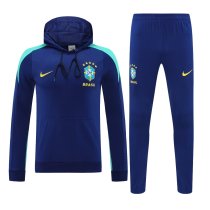 24/25 Brazil Hooded Long Sleeved Blue 1:1 Training suit
