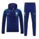 Brazil Hooded Long Sleeved Blue 1:1 Training suit 24/25