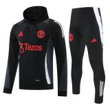 Manchester United Hooded Long Sleeved Black 1:1 Training suit 24/25