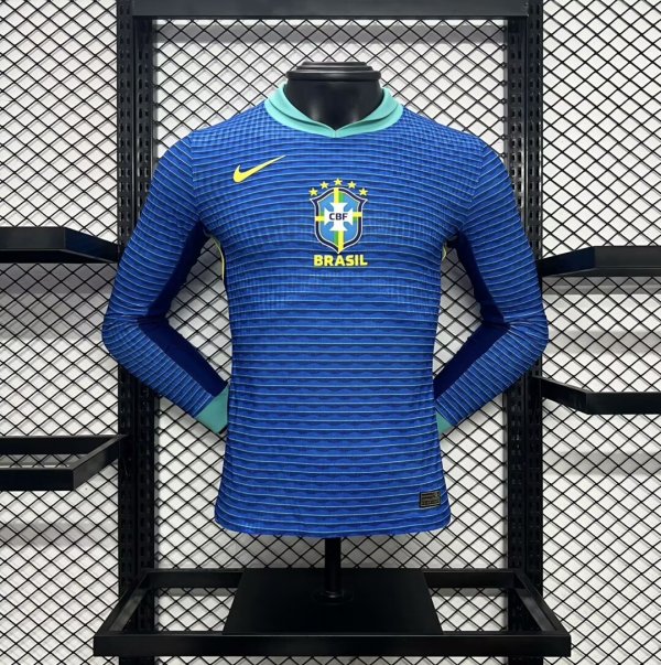 Brazi  Blue  Long Sleeve  Player 1:1 Quality Soccer Jersey 24/25