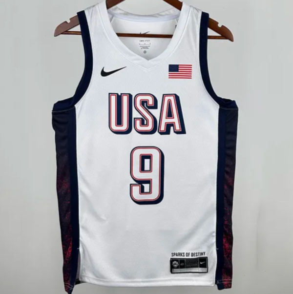 Team USA HALIBURTON #9 White 1:1 Quality NBA Jerseys 2025