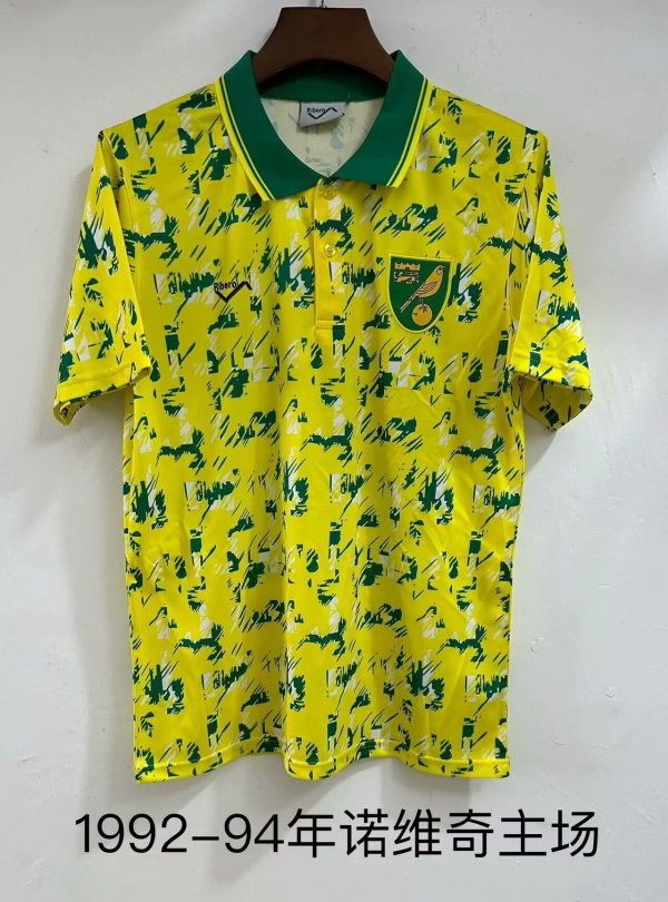 1992/1994 Norwich Home Retro Fans 1:1 Quality Soccer Jersey