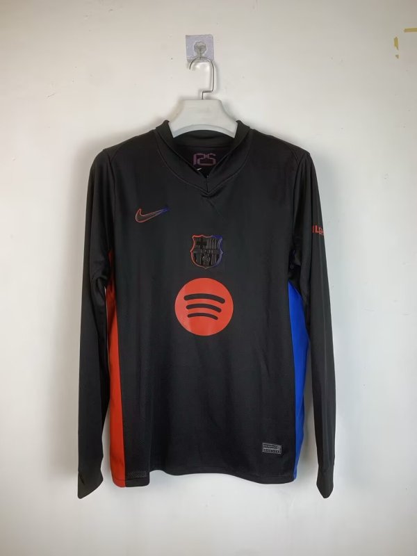 Barcelona  Away Long Sleeved Fans 1:1 Quality Soccer Jersey 24/25