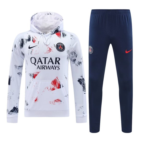Paris Hooded Long Sleeved White 1:1 Training suit 24/25