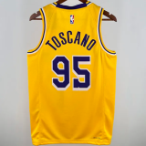 Lakers TOSCANO #95 Yellow 1:1 Quality NBA Jersey 24/25