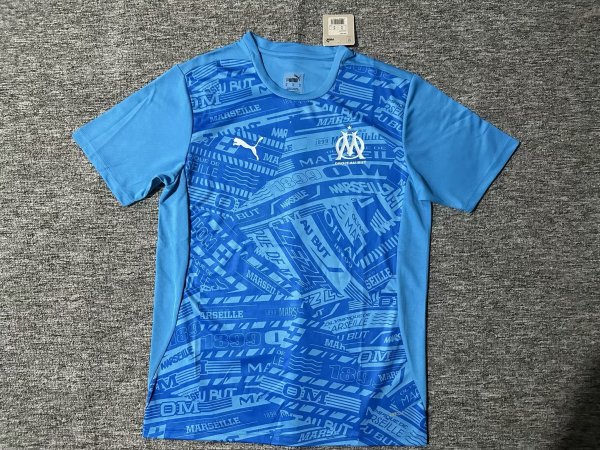 Marseille Pre match uniform Fans 1:1 Quality Soccer Jersey 24/25