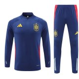 Spain  Treasure Blue Training Tracksuit 1:1 Quality Soccer Jersey 24/25