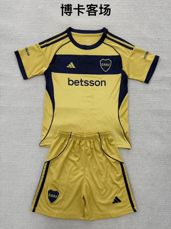 Boca Away Kids 1:1 Quality Soccer Jersey 25/26