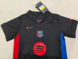 Barcelona Away Kids Kits 1:1  Soccer Jersey 24/25（胸前大logo）