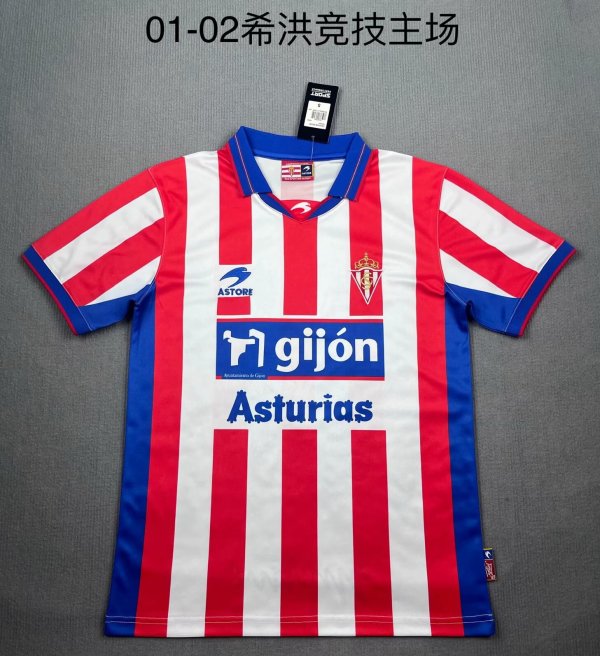Sporting de Gijon Home  Fans Retro  1:1 Quality Soccer Jersey 2001/2002