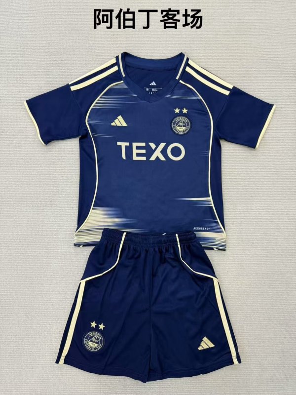 Aberdeen Away Kids Kits 1:1 Quality Soccer Jersey 25/26