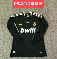 2008/2009 Real Madrid Away Black Long Sleeve Retro 1:1 Quality Soccer Jersey