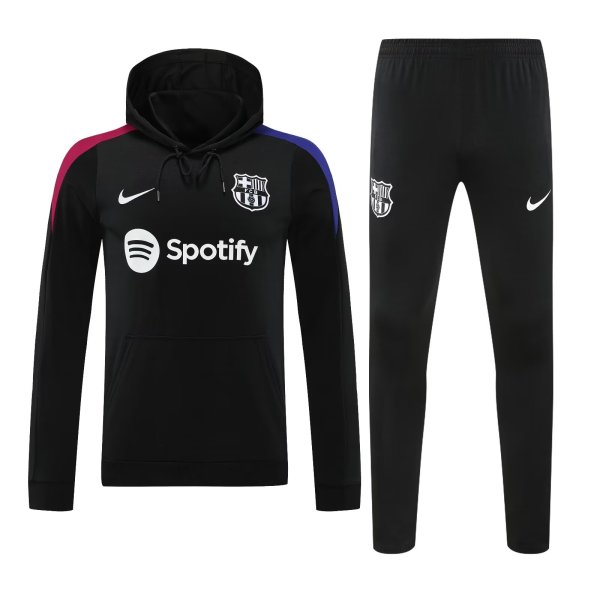 Barcelona Hooded Long Sleeved Black 1:1 Training suit 24/25