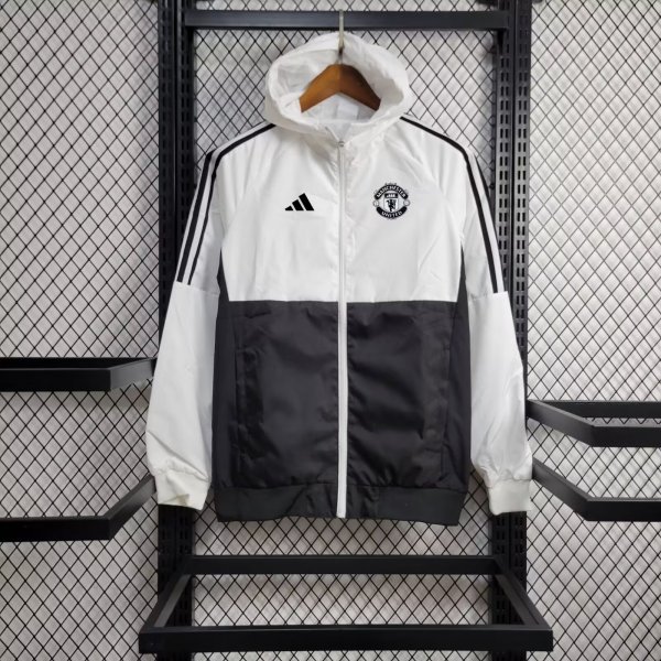 Manchester United White And Black Windbreaker 24/25