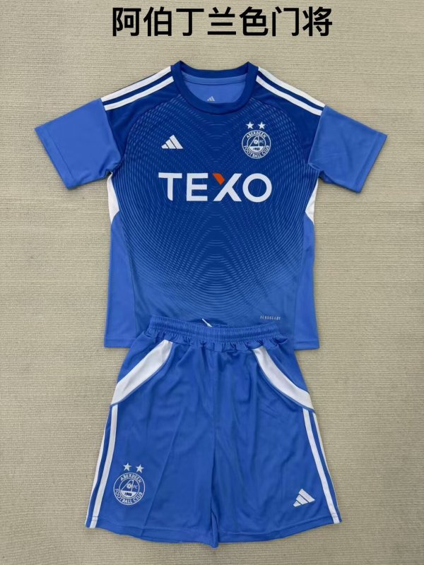 Aberdeen Blue Goalkeeper Kids Kits 1:1 Quality Soccer Jersey 25/26