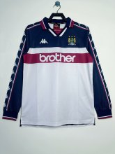 Manchester City Away Long Sleeve Fans Retro 1:1 Quality Soccer Jersey 1997/1998