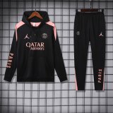 Paris Hooded Long Sleeved Black 1:1 Training suit 24/25