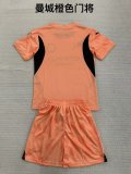 24/25  Manchester City  Orange  goalkeeper   1:1 Quality Kids Soccer Jersey