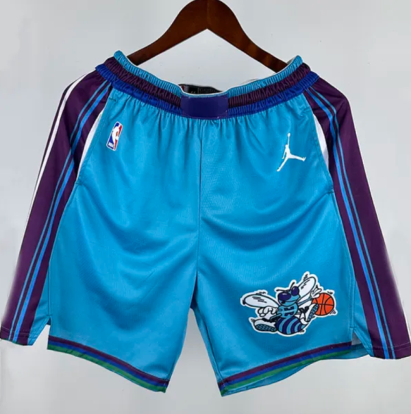 Hornets Blue Retro Training Shorts 1:1 Quality NBA Pants 24/25