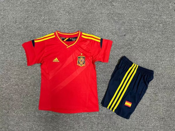Spain Home Kids Kits Retro 1:1 Quality Soccer Jersey 2012