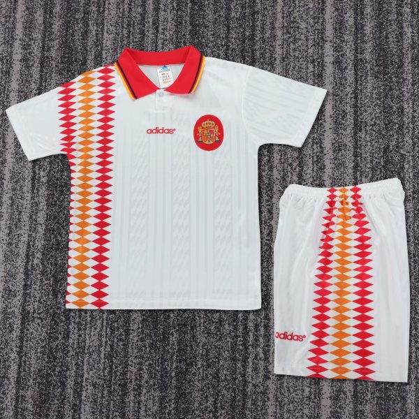 Spain Away Kids Kits Retro 1:1 Quality Soccer Jersey 1994