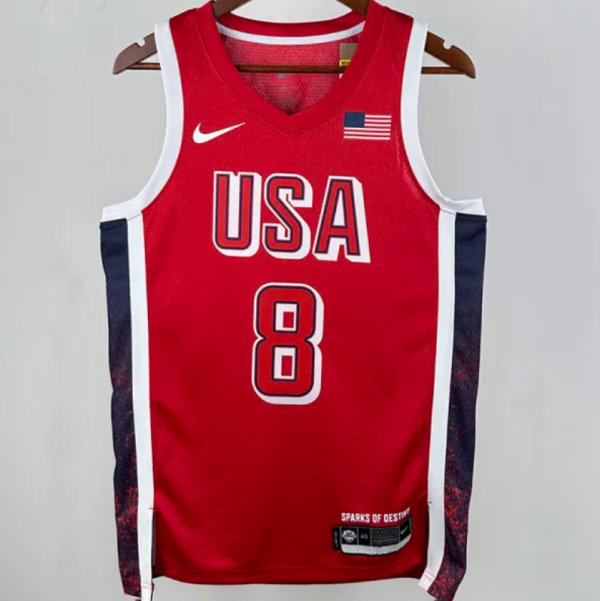 Team USA LEONARD #8 Red 1:1 Quality NBA Jerseys 2024