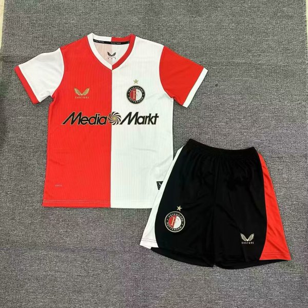 Feyenoord Rotterdam Home Kids Kits 1:1 Quality Soccer Jersey 25/26