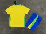 25/26 Brazil Home Yellow Kids 1:1 Quality Soccer Jersey