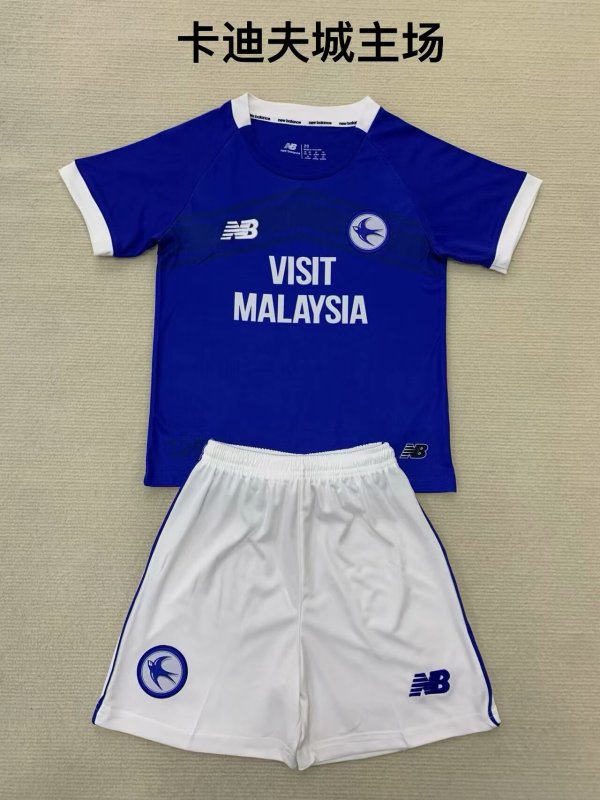 Cardiff City Home Kids Kits 1:1 Quality Soccer Jersey 24/25