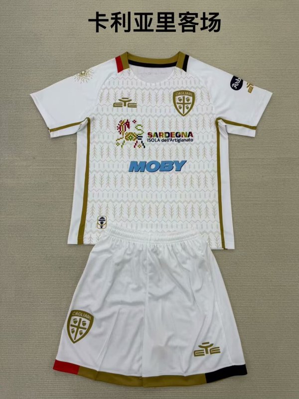 Cagliari Away Kids 1:1 Quality Soccer Jersey 24/25