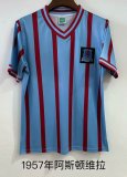Aston Villa Home Fans Retro 1:1 Quality Soccer Jersey 1957
