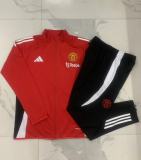 24/25  Manchester United  Red Training Tracksuit 1:1 Quality Soccer Jersey